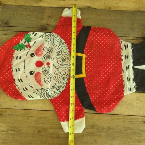 Vintage 1970s Stitch and Stuff Santa Claus Pillow Partially Made Needs Stuffing - Picture 6 of 6